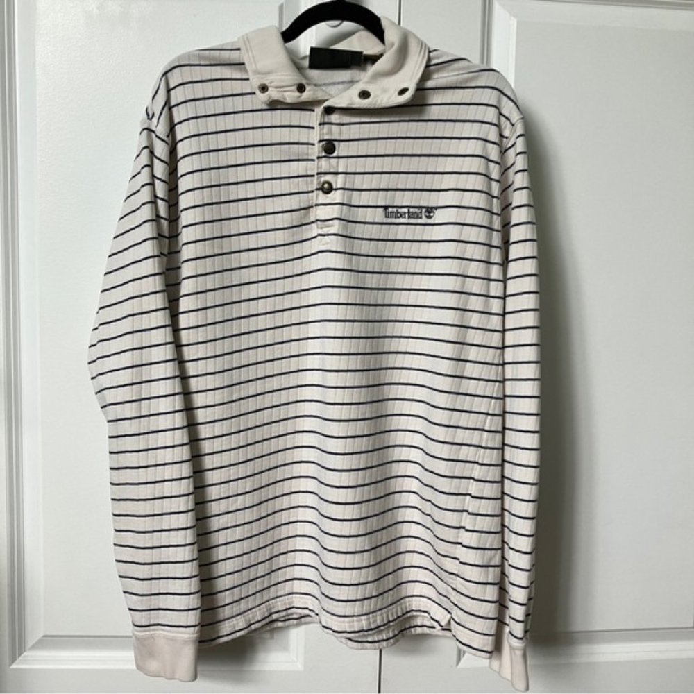 Timberland Striped Long Sleeve Polo Golf Shirt